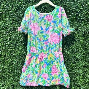 Lilly Pulitzer Mini Adley Romper in Mulit Grove Garden - Size L (8-10)